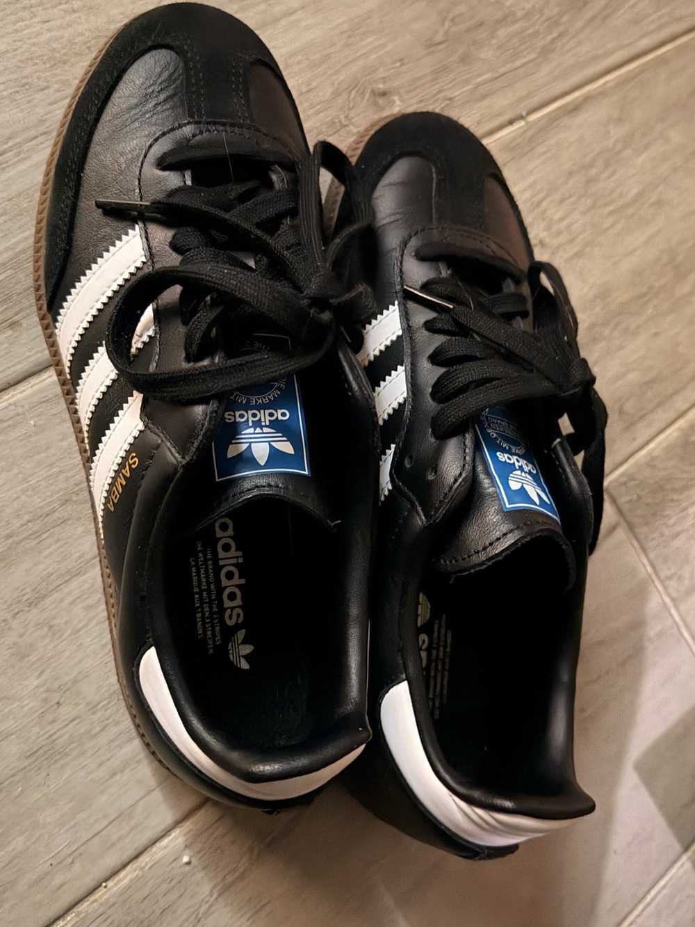 adidas Samba Leather Sneakers - Black/White